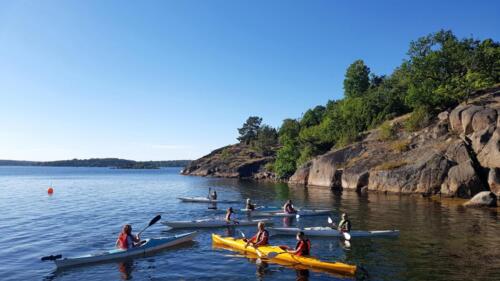 Group of kayakers on ARK56 kayaking trail